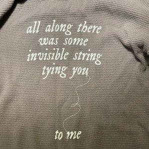 Gray Taylor Swift long sleeve waffle knit. Official TS merchandise.